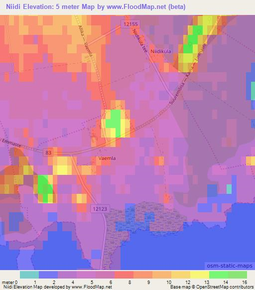 Niidi,Estonia Elevation Map