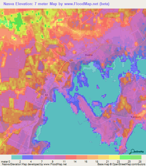 Nasva,Estonia Elevation Map