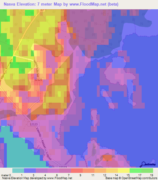 Nasva,Estonia Elevation Map