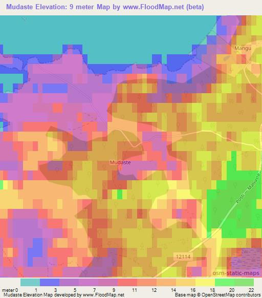 Mudaste,Estonia Elevation Map