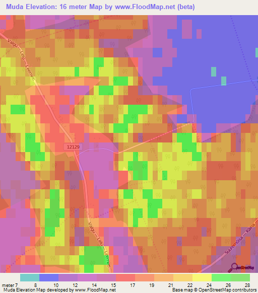 Muda,Estonia Elevation Map