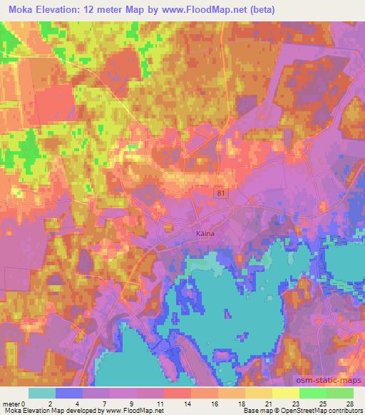 Moka,Estonia Elevation Map