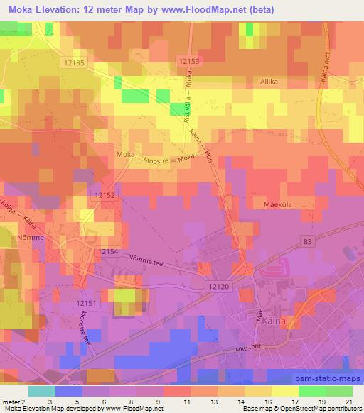 Moka,Estonia Elevation Map