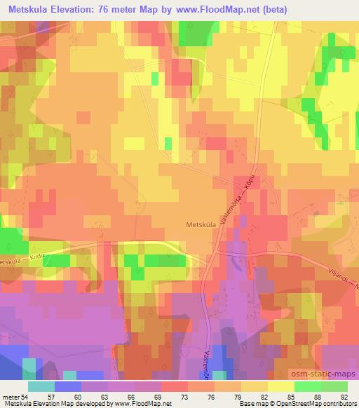 Metskula,Estonia Elevation Map