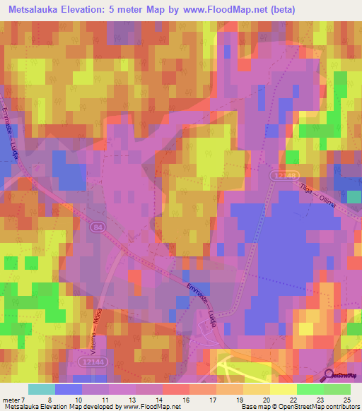 Metsalauka,Estonia Elevation Map