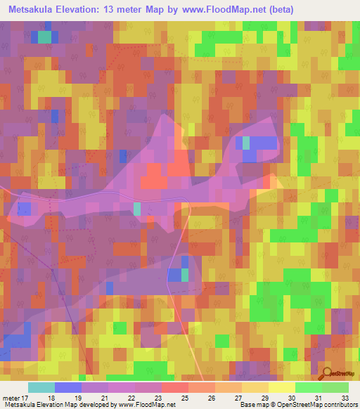 Metsakula,Estonia Elevation Map