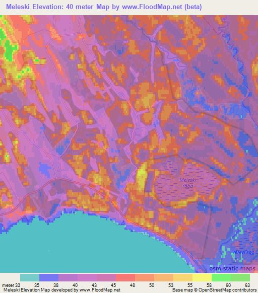 Meleski,Estonia Elevation Map