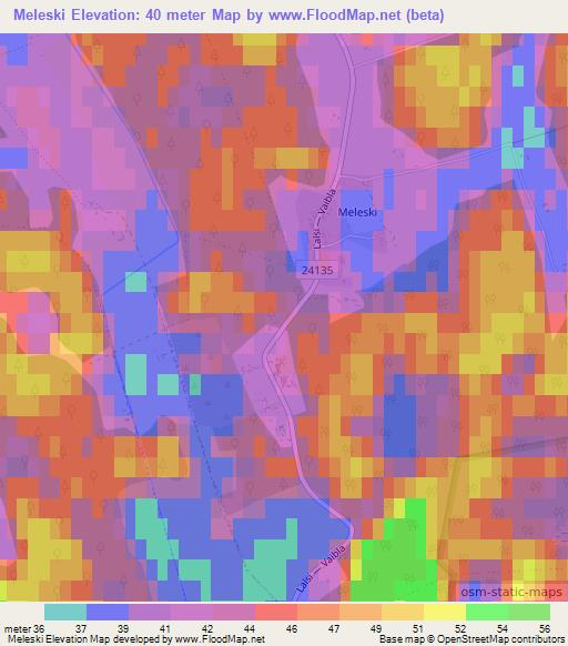 Meleski,Estonia Elevation Map