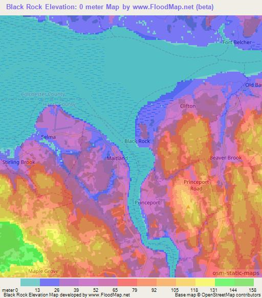 Black Rock,Canada Elevation Map