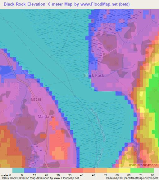 Black Rock,Canada Elevation Map