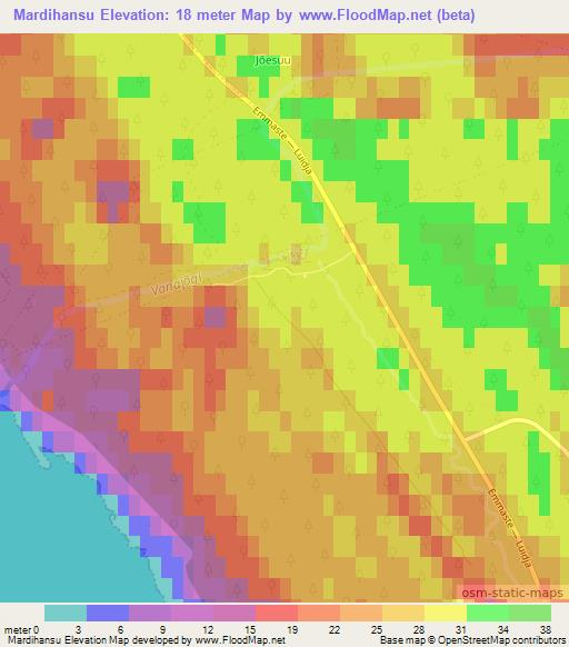 Mardihansu,Estonia Elevation Map