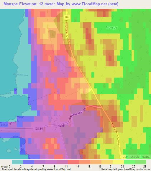 Manspe,Estonia Elevation Map