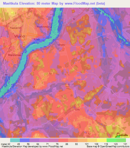 Maeltkula,Estonia Elevation Map