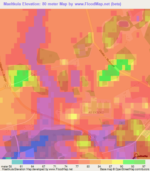 Maeltkula,Estonia Elevation Map