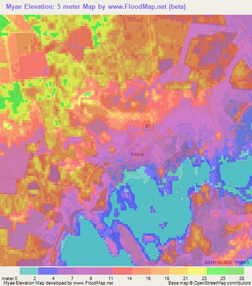 Myae,Estonia Elevation Map