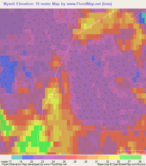 Myavli,Estonia Elevation Map