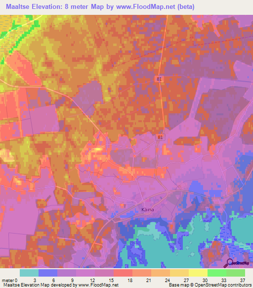 Maaltse,Estonia Elevation Map