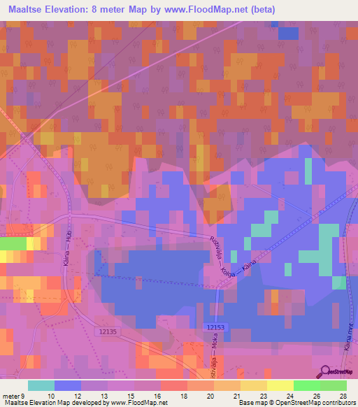 Maaltse,Estonia Elevation Map