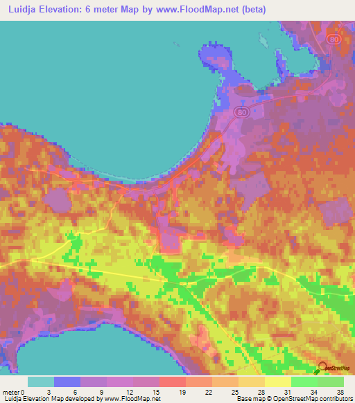 Luidja,Estonia Elevation Map