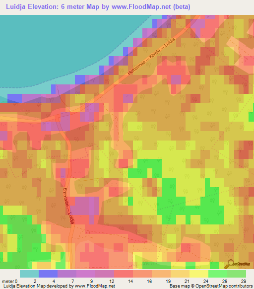 Luidja,Estonia Elevation Map