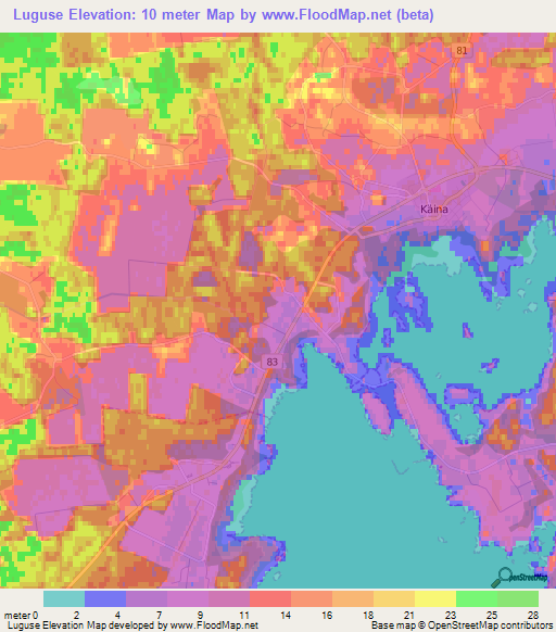 Luguse,Estonia Elevation Map