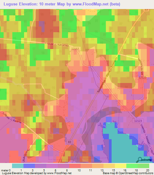 Luguse,Estonia Elevation Map