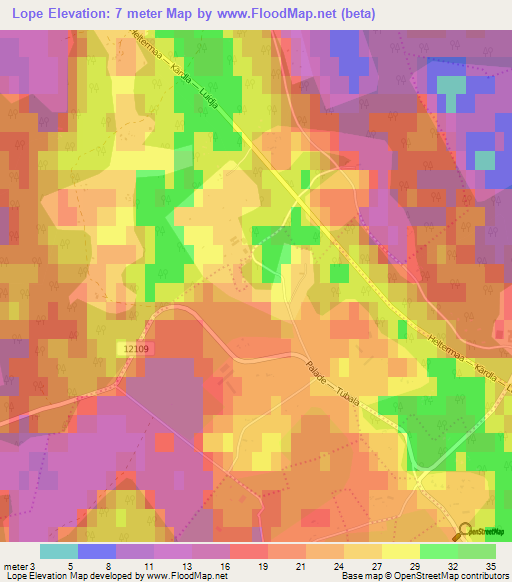 Lope,Estonia Elevation Map