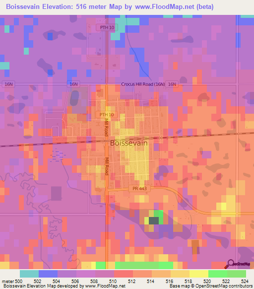 Boissevain,Canada Elevation Map