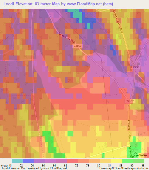 Loodi,Estonia Elevation Map