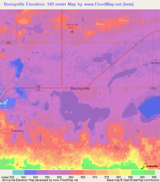 Bonnyville,Canada Elevation Map