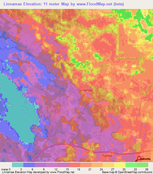 Linnamae,Estonia Elevation Map