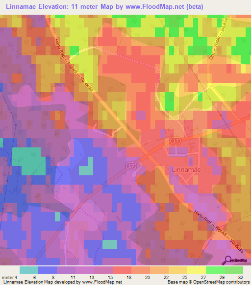 Linnamae,Estonia Elevation Map