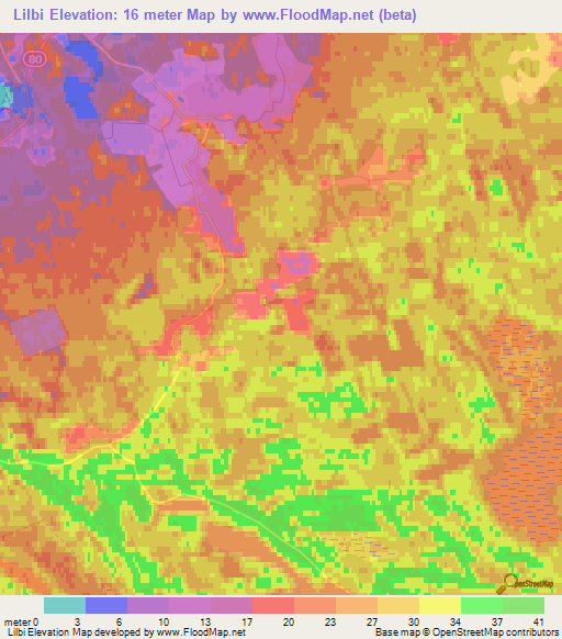 Lilbi,Estonia Elevation Map