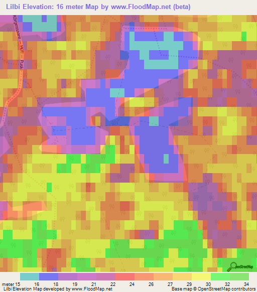 Lilbi,Estonia Elevation Map