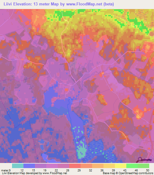 Liivi,Estonia Elevation Map