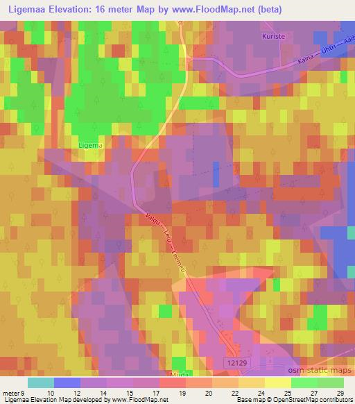 Ligemaa,Estonia Elevation Map