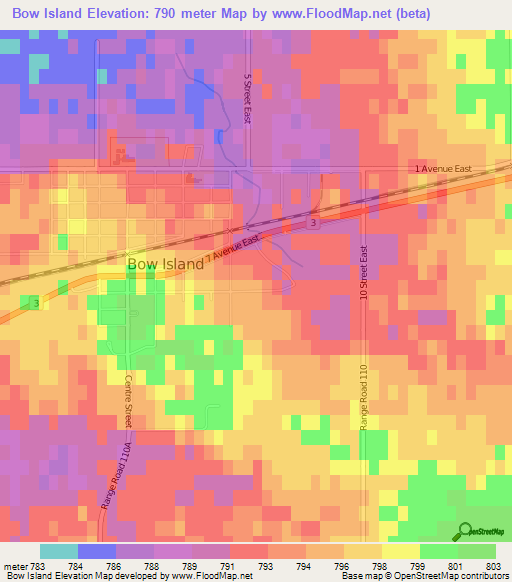 Bow Island,Canada Elevation Map