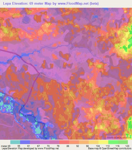 Lepa,Estonia Elevation Map