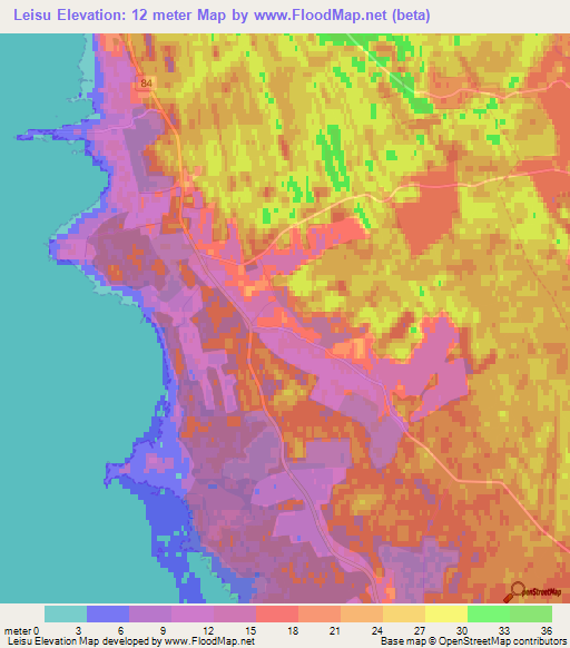 Leisu,Estonia Elevation Map