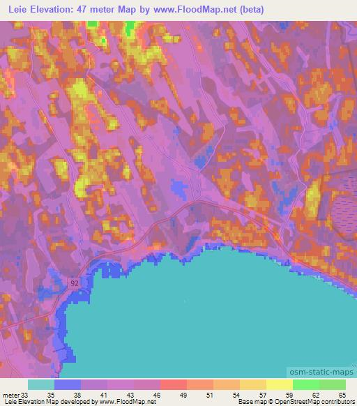 Leie,Estonia Elevation Map