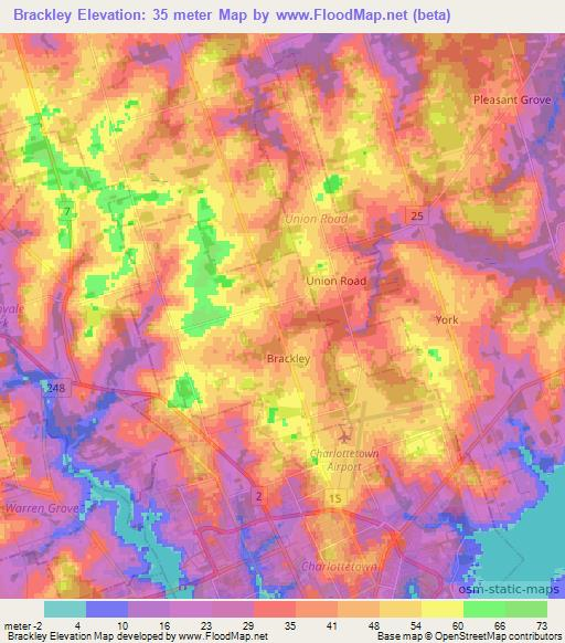 Brackley,Canada Elevation Map