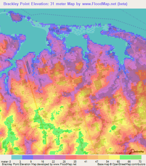 Brackley Point,Canada Elevation Map