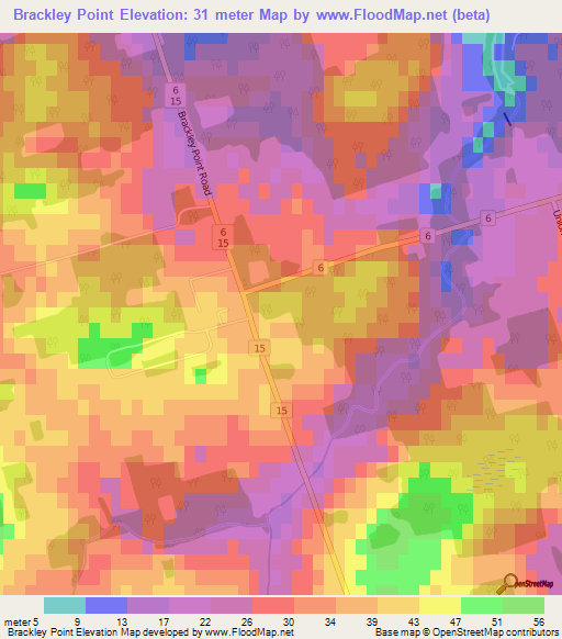 Brackley Point,Canada Elevation Map