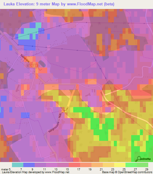 Lauka,Estonia Elevation Map