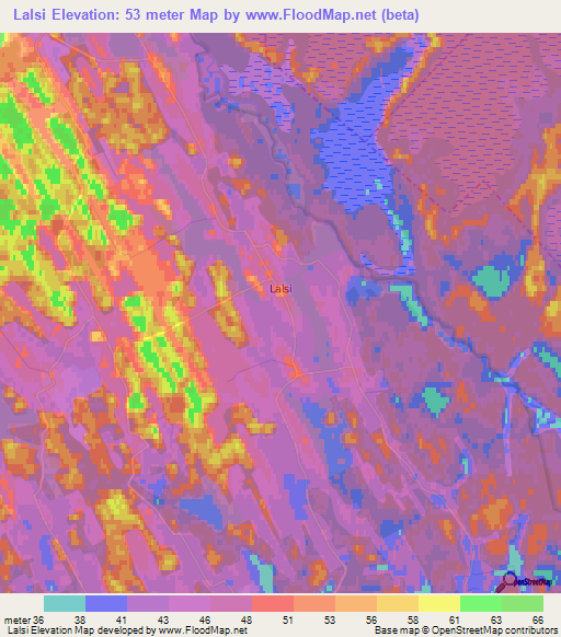 Lalsi,Estonia Elevation Map