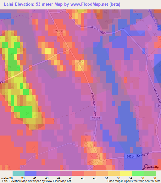 Lalsi,Estonia Elevation Map