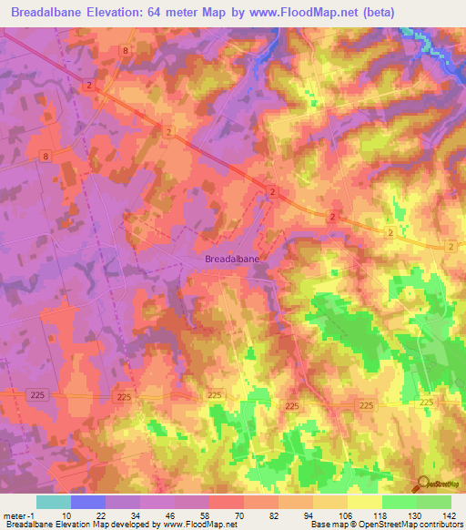 Breadalbane,Canada Elevation Map