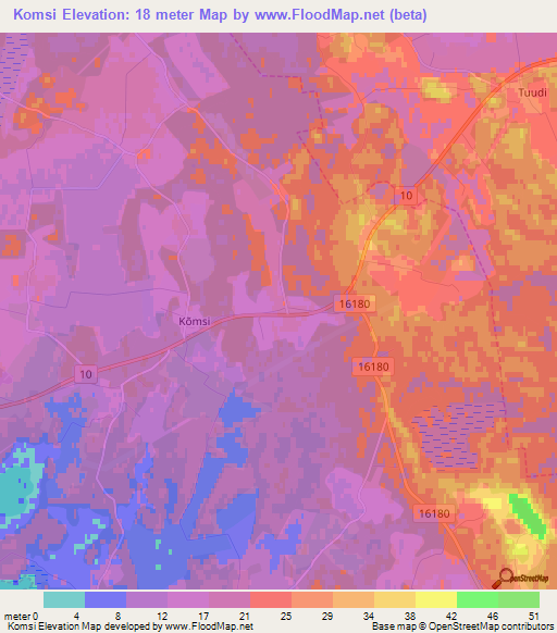 Komsi,Estonia Elevation Map