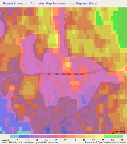 Komsi,Estonia Elevation Map