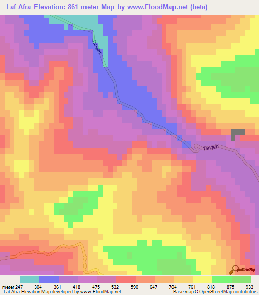 Laf Afra,Iran Elevation Map